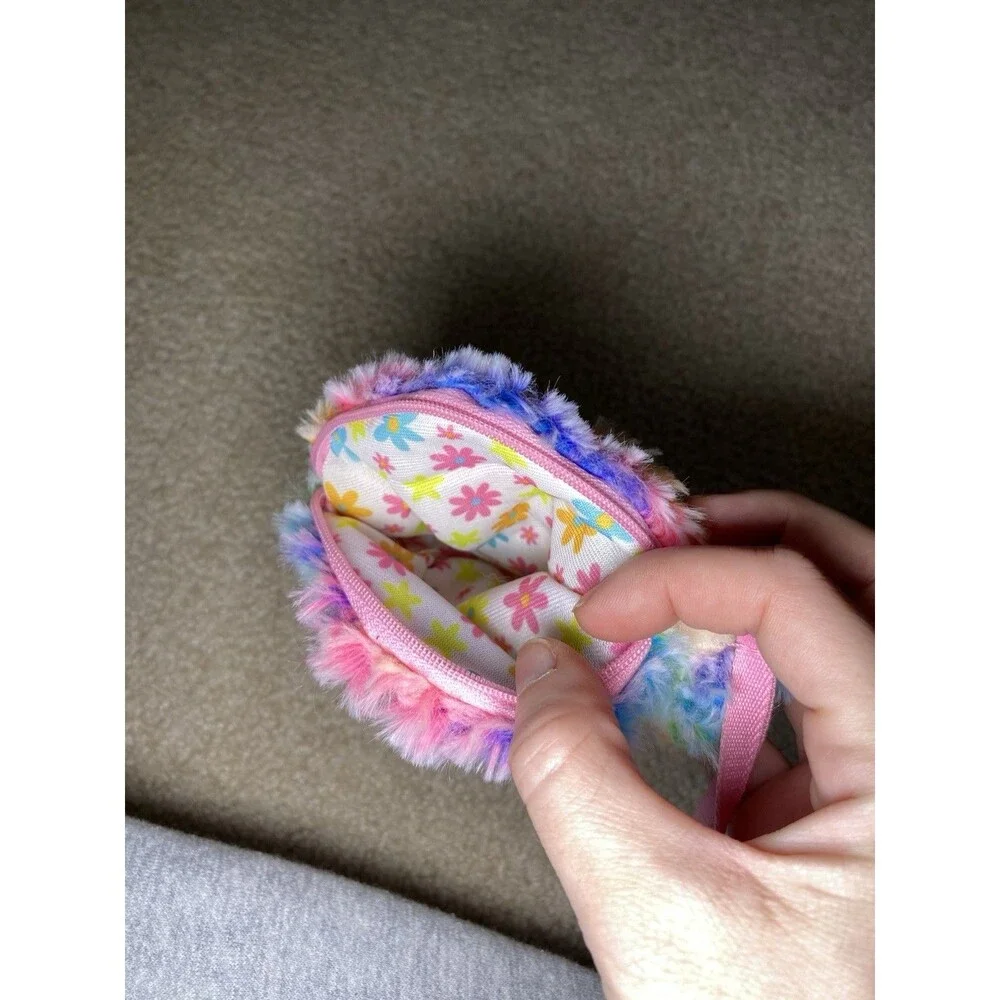 Ty Beanie Boos Rainbow Poodle Wristlet Coin Purse Plush Bag
